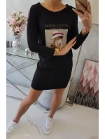 Šaty s potiskem koše černé