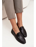 Dámské loafersy z eko kůže černé Lilith