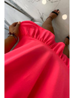 Šaty s tenkými ramínky růžové neonové