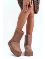 Dámské kožíškem zateplené sněhule Abrams tmavě béžové