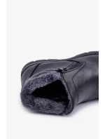 Pánské zateplené kotníkové boty z eko kůže – černé Daniello