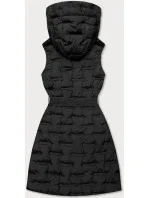 Dlouhá černá dámská vesta s páskem (JIN217) Dlouhá černá dámská vesta s páskem (JIN217)