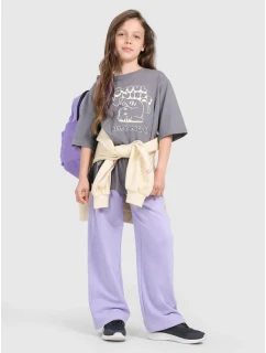 Dívčí tričko oversize s potiskem 4F 4FJRAW25TTSHF3197-22S