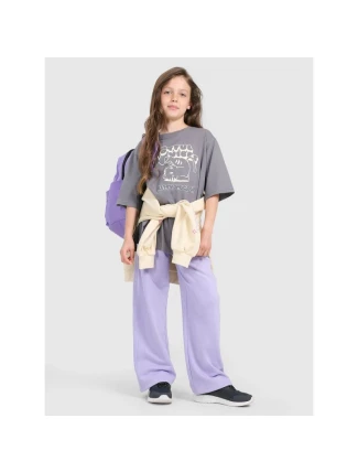 Dívčí tričko oversize s potiskem 4F 4FJRAW25TTSHF3197-22S