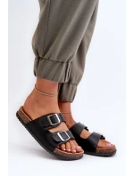 Dámské žabky s přezkami Černé Oliena