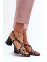 Kožené sandály na nízkém podpatku Maciejka 06653-09 Tmavě zelené