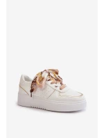 Dámské Tenisky Na Platformě S Dekorativním Šněrováním Bílé Mistra