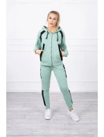 Sportovní sada s pruhy tmavě mátová