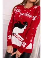 Svetr s vánočním motivem červený
