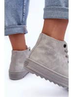 Dámské Tenisky Big Star Vysoké Zateplené Šedé GG274070