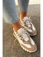 Kožené Polobotky Sneakers Dámské Artiker 56C1738 Bežovo-Zlaté