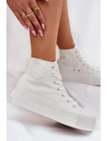 Dámské Tenisky Na Platformě Big Star RR274743 Bílé Dámské Tenisky Na Platformě Big Star RR274743 Bílé