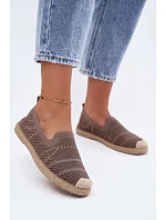 Dámské Otevřené Espadrilky Textilní Khaki Candessa Dámské Otevřené Espadrilky Textilní Khaki Candessa