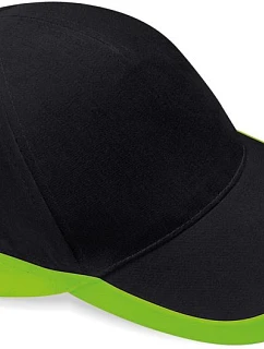 Beechfield B 171 5 panelová týmová závodní kšiltovka 53.0171 black/lime green