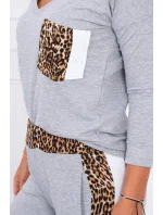 Sada s leopardím potiskem šedá Sada s leopardím potiskem šedá