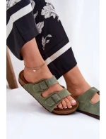 Dámské Semišové Sandály S Přezkami Big Star RR274A393 Zelené