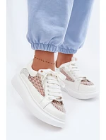 Kožené Dámské Tenisky S Dekorací GOE TT2N4010 Bílé