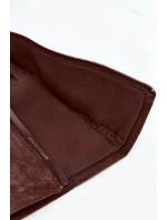 Dámské semišové kozačky na nízkém podpatku Eelin – hnědé