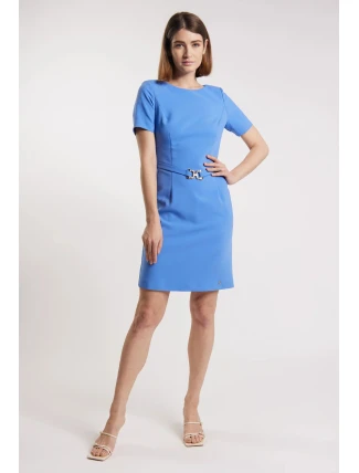 Dámské šaty s páskem DRE0270-M12 chrpová - Monnar