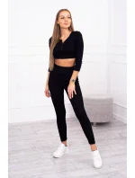 Pruhovaný krátký top set černý Pruhovaný krátký top set černý