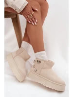 Dámské sněhule na platformě s přezkami světle béžové Maelle