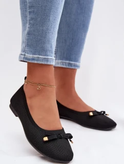 Černé balerínky s mašlí Amelivra