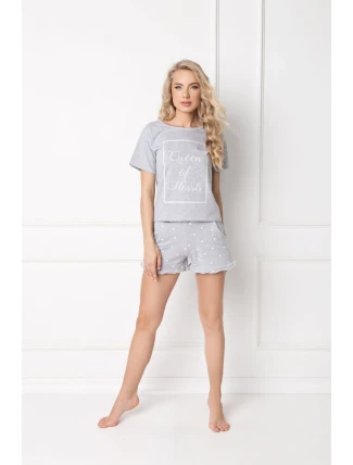 Pyžamo Hearty Short Grey - Aruelle Pyžamo Hearty Short Grey - Aruelle
