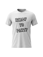 Pánské bavlněné tričko s potiskem - READY TO PARTY - bílé