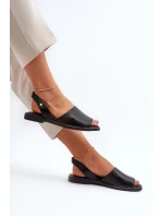 Černé kožené nazouvací sandály Lemar Alivia