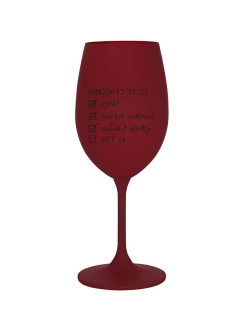 VÁNOČNÍ TODO LIST - bordo sklenice na víno 350 ml