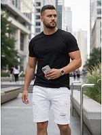 Pánské klasické černé tričko FashionStreet RX5670