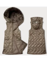 Dámská vesta ve velbloudí barvě s ozdobným prošíváním S'West (B8348-12) Dámská vesta ve velbloudí barvě s ozdobným prošíváním S'West (B8348-12)