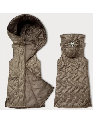 Dámská vesta ve velbloudí barvě s ozdobným prošíváním S'West (B8348-12) Dámská vesta ve velbloudí barvě s ozdobným prošíváním S'West (B8348-12)