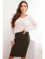 Dámská sukně z elastické viskózové pleteniny khaki