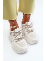 Dámské tenisky na masivní podrážce s ozdobným šněrováním Bílé Relissa