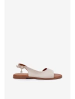 Dámské Sandály Na Plochém Podpatku Béžové Weanise Dámské Sandály Na Plochém Podpatku Béžové Weanise