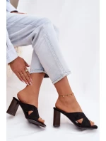 Dámské sandály na podpatku Černé Denessa