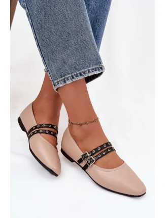 Dámské baleríny s pásky Deliora – béžové