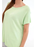 Dámská viskózová oversize halenka s krátkým rukávem a kulatým výstřihem jablková Dámská viskózová oversize halenka s krátkým rukávem a kulatým výstřihem jablková