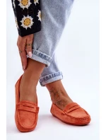 Dámské semišové mokasíny pomerančové Lenvie