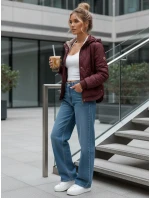 Dámská přechodná prošívaná bunda s kapucí FashionStreet bordó TY5615