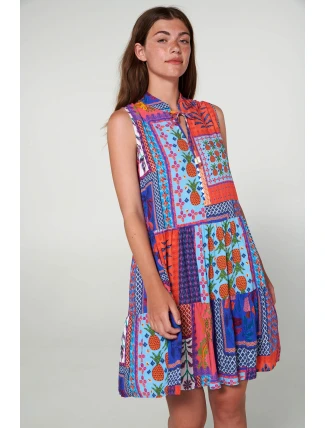 Vamp - Šaty bez rukávů s potiskem 20426 - Vamp Vamp - Šaty bez rukávů s potiskem 20426 - Vamp