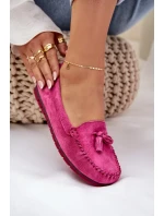 Dámské Ploché Klasické Semišové Mokasíny S.Barski LR51-548 Fuchsie Dámské Ploché Klasické Semišové Mokasíny S.Barski LR51-548 Fuchsie