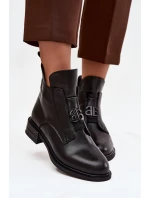 Dámské kotníkové boty zateplené s ozdobným detailem Briselda – černé