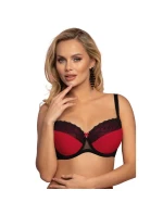 Dámská podprsenka VB-446 Tmavě červená s černou - Vena