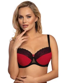 Dámská podprsenka VB-446 Tmavě červená s černou - Vena
