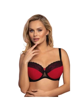 Dámská podprsenka VB-446 Tmavě červená s černou - Vena