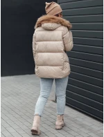 NORDKOLL dámská zimní prošívaná bunda s kapucí světle béžová FashionStreet TY4710