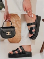 Dámské žabky na suchý zip PLATFOR black FashionStreet ZY0867 Dámské žabky na suchý zip PLATFOR black FashionStreet ZY0867