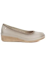 Dámské polobotky na podpatku béžové Vinceza 39987